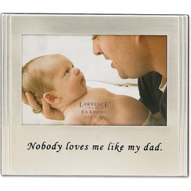 Lawrence Frames Sentiments Collection, Brushed Metal 4 by 6 Dad Picture Frame
