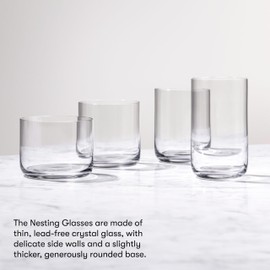 aarke Nesting Glasses, 4 x 290 ml (9.8 fl oz), Crystal Glass, Dishwasher Safe