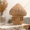 Mushroom House Night Lamp Rattan Knit Convenient Storage Mushroom Night