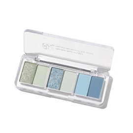 Blue Eyeshadow 6 Colours Eye Shadow Pallets for Women Highly Pigmented Green Light Navy Blue Eyeshadow Palette Glitter Eyeshadow