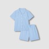 JAJU Seersucker 5-part Pajama Set_Dark Blue