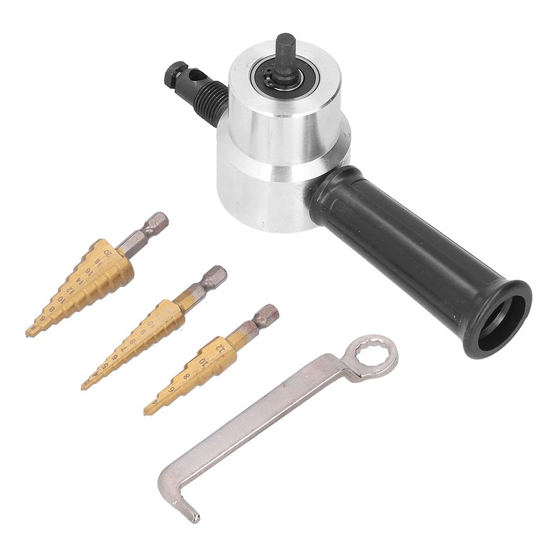 ANKROYU Double Head Nibbler, Aluminum Alloy Drill Attachment Metal Cutter,