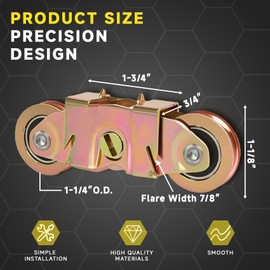 2 Pack Gliding Patio Door Tandem Roller Assembly Fits for Andersen P/N #1997061 (1982 to P) & Replaces 1273704 200 Series and 400 Series Tandem Roller (1964 to 1982),1-1/4" Steel Ball Bearing