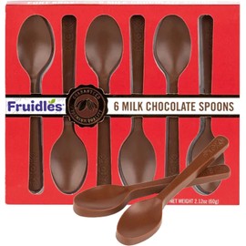 Milk Chocolate Spoons, Candy Hot Chocolate Stirring Edible Spoons, Gourmet Milk Cocoa Edible Spoon Stirrers, Non-GMO, Dairy, 2.12 Oz (6 Spoons per Box) (2-Pack)