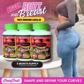 AGUAJE CURVY FRUIT Pills: BIG BOOTY, BREAST & HIPS -3 MONTHS SUPPLY- SAVE 25 %