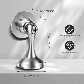 Magnetic Door Stoppers Door Stop Stainless Steel Durable Magnetic Door Holder for Indoor and Outdoor Use Wall and Floor Mounted Door Stops for Home Office and Patio (2)