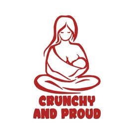 Crunchy and Proud Sticker Vinyl Decal Notebook Car Laptop 2.75" x 5.5" (Red)