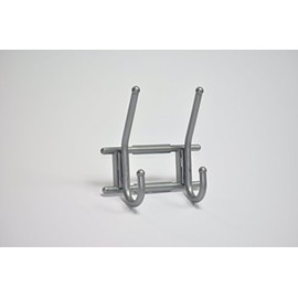 10 pieces coat rack coat hooks plastic silver with 2 hooks concealed screw connection 165 x 165 x 70 mm