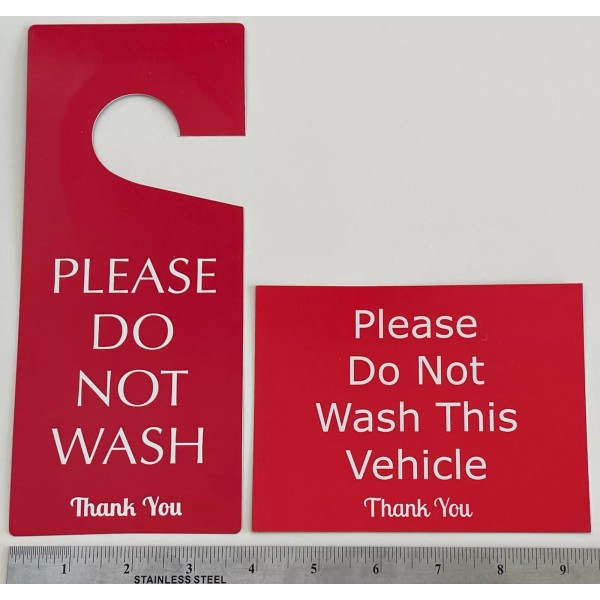 Unbranded Do Not Wash This Vehicle Mirror Hanger Sign/Dash Card