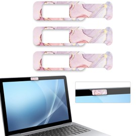 Webcam Cover, 3 Pieces, Laptop Camera Cover, Privacy Shielding Capacity is Twice as Big as The Traditional, Suitable for Computer Mobile Phones, laptops, Tablets and so on (Pink Marble)