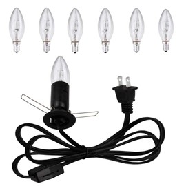 Tiqian Himalayan Salt Lamp Cord - 25W Dimmable Halogen Replacement Bulbs, E12 Base, Perfect for Himalayan Salt Lamps, Night Lights, Wax Warmers - with 6 Free Bulbs for Salt Lamp (1)