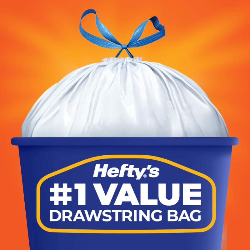 Hefty Strong Tall Kitchen Trash Bags, Unscented, 13 Gallon, 45