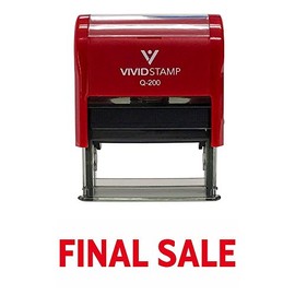 Basic Final Sale Self-Inking Office Rubber Stamp (Red) - Medium