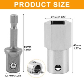 Upgraded Stainless Steel Trailer Jack Drill Adapter with Top Wind Crank Handle and Cordless Drill Adapter - 1/2 Inch Socket Adapter Bit Included