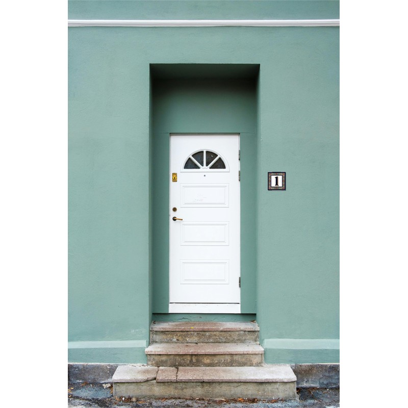 Outdoor Door Numbers Enamelled Ceramic Hand Painted with Dry Cord