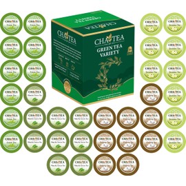Cha4TEA 36-Count K Cups Assorted Green Tea for Keurig K-Cup Brewers (Matcha Green, Green Tea, Jasmine Green Tea, Oolong Tea)