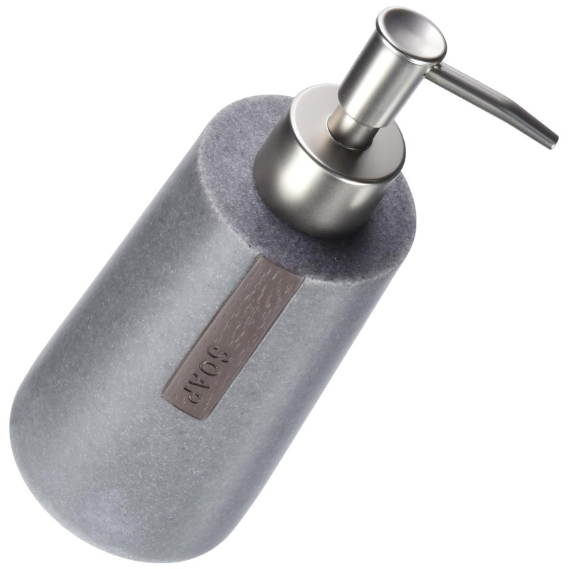 Sealskin Pierra Soap Dispenser, Polyresin, Grey, 7.4 x 18.5 x