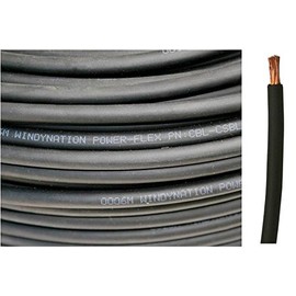 WINDYNATION Red and Black Welding Lead & Car Battery Copper Cable Wire 2/0 AWG 2/0 Gauge - Car, RV, Inverter, Solar, Battery Cable