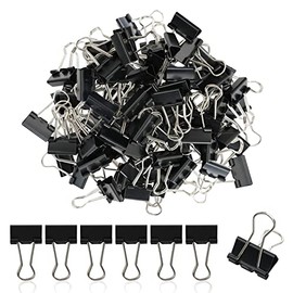 Metal Small Binder Clips Small for Paperwork,50 Pack 3/4 Inch Paper Clamps Clips Office Supplies,Mini Black Office Clips