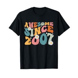 Awesome Since 2007 18th Birthday Retro Gifts Born In 2007 T-Shirt