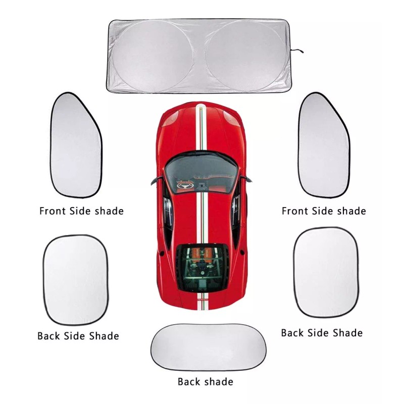 LSXD Kit De Coche Parasoles Para Ventanilla Protección 6 Piezas.