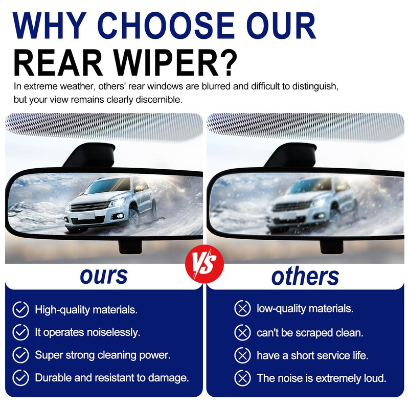 EMITHSUN 13" Rear Wiper Blades Replacement For Jeep Wrangler 2017
