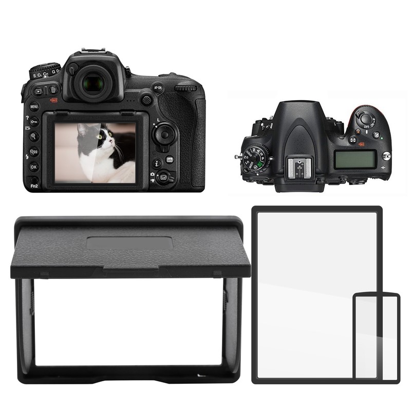 Digital Camera Sun Shade Hood Cover Display Screen Tempered Glass