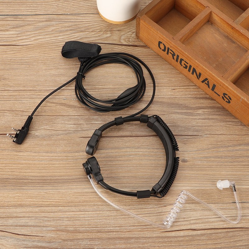 Throat Control Microphone Mic Earpiece Headset for Walkie Talkie UV
