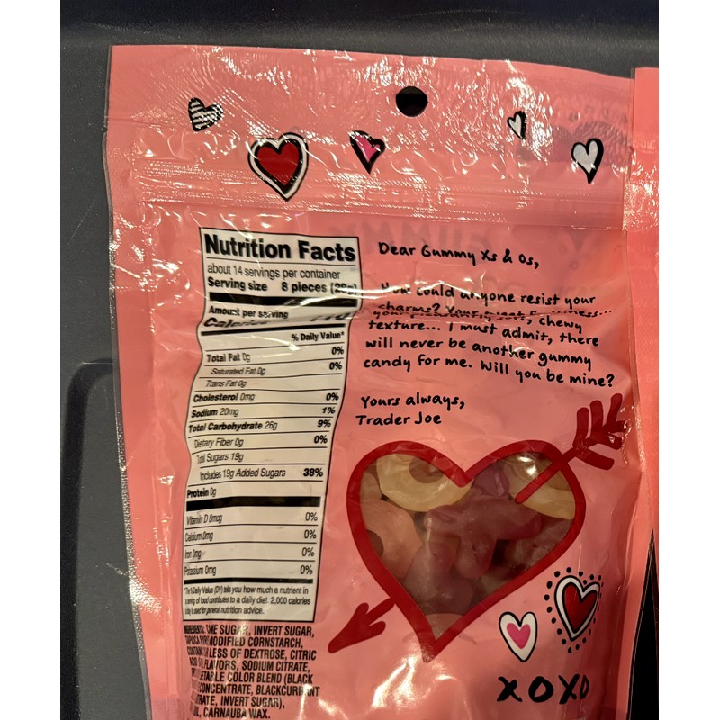Trader Joe's xo Gummy Candy in X's & O's, 14