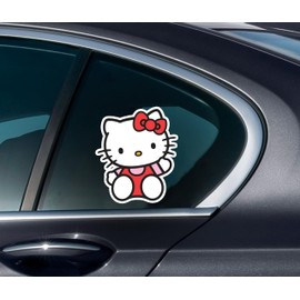 WSQ My Cute Kitty Sticker Vinyl Premium Quality Multicolor for Car Bumper Truck Van SUV Window Wall Boat Cup Tumblers Laptop or Any Smooth Surface 2-Pack 4" Each