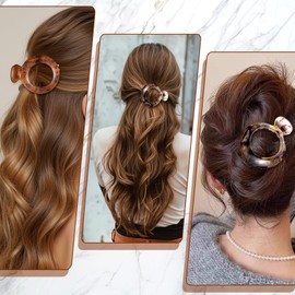 Small Flat Hair Clips for Women, 2 Pcs Hair Clip for Thin-Hair, Small Non Slip Flat Hair-Claw Strong Hold Resilient Barrette Resilient Spring Action Hair-Clamps for Women Girls