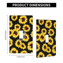 Sunflower Light Switch Cover Wall Plate Floral, Flowers Single Toggle Light Switch Covers, 1 Gang Switch Plate Covers Wall Plates Decorative for Kitchen Bedroom Living Room 4.5" x 2.76"