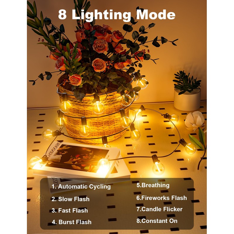 FIFlying Solar String Lights Outdoor 10.45M Solar Lights for Garden