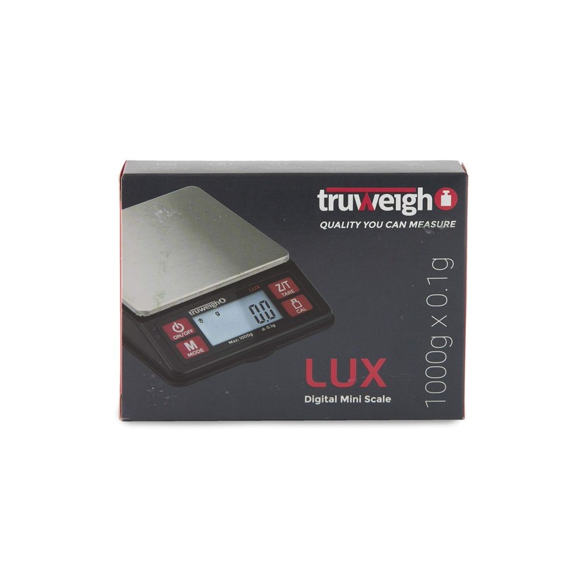 Truweigh LUX Digital Mini Scale (1000g x 0.1g, Black/Red) -