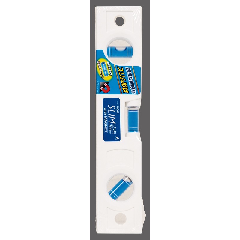 Shinwa Sokutei 76340 Slim Level with Magnet, White, 7.9 inches