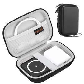 Canboc Hard Carrying Case for UCOMX Nano 3 in 1 Wireless Charger, Mesh Pocket fit USB Cable, Black(Case Only)