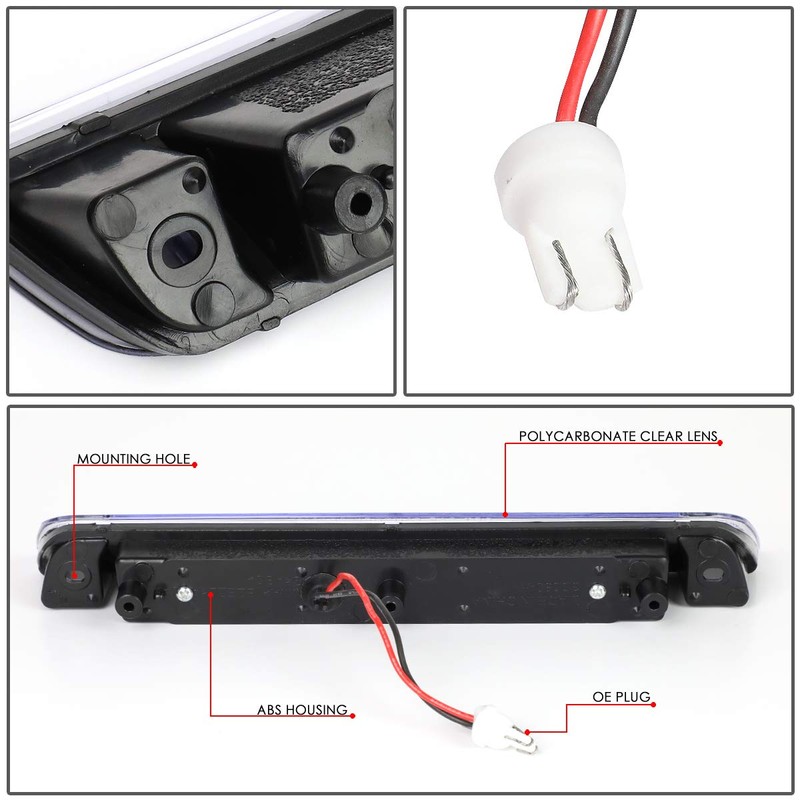 DNA MOTORING 3BL-HRID06-LED-BK Luz de freno LED de tercera parte