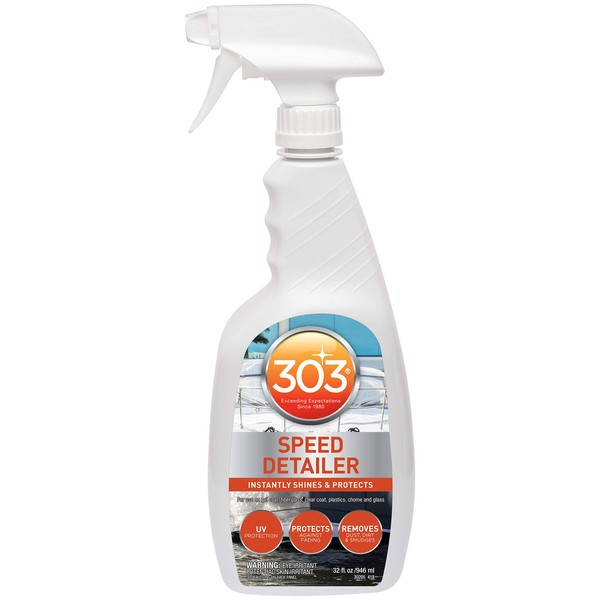 303 Marine Speed Detailer - Instantly Shines And Protects - UV Protection - Protects Against Fading - Removes Dust, Dirt, And Smudges, 32 fl. oz. (30205)