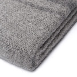 Lima Winter Shades - Alpaca Throw Blanket Handwoven Soft Warm Gray Tones Striped Design 61" x 52" (Soft Gray/Gray)