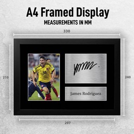 HWC Trading FR A4 James Rodriguez Colombia Gifts Printed Signed Autograph Picture for Football Fans and Supporters - A4 Framed