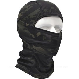 3-Way Camouflage Face Mask Army Mask Tactical Full Face Mask Military Balaclava Camouflage Balaclava Balaclava - Survival Game, Bicycle, Bike, Outdoor, Cosplay, BXB-Camo (BLACK)