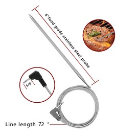 Stanbroil Temperature Barbecue Grilling Oven Grill Thermometer Probe Replacement and Clip for Maverick ET-732/733 and Ivation IVA-WLTHERM IVAWT738