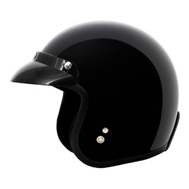 VCAN V85C 3/4 Open Face Motorcycle Helmet DOT Approved (Gloss Black, X-Large)