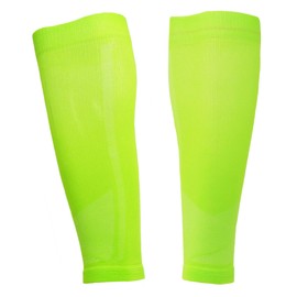 Calf Compression Sleeves (Neon yellow/Light blue 1 Pair, Large)