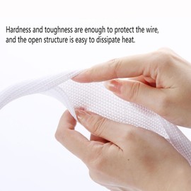 QCSIW 25ft 1 Inch White Cable Sleeve – Split Wire Loom Tubing Cord Protector – Flame Retardant Polyester Cable Cover for Desk, TV, PC Setup – Protects Cords from Pets & Organizes Wires