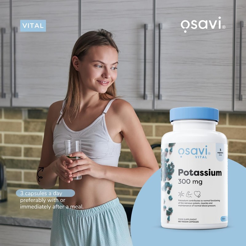 Osavi Potassium 300mg – 180 Vegan Capsules | Highly Absorbable