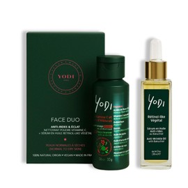 YODI - Set zum Muttertag – Duo gegen Falten & Glanz – Reinigungsmittel aus Pulver Vitamin C & Hibiskusblüten + Serum aus Öl gegen Falten mit Bakuchiol – Pflege hergestellt in Frankreich, 100