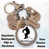 Hockey Player Custom Name Keychain, Backpack Clip or Necklace, Live
