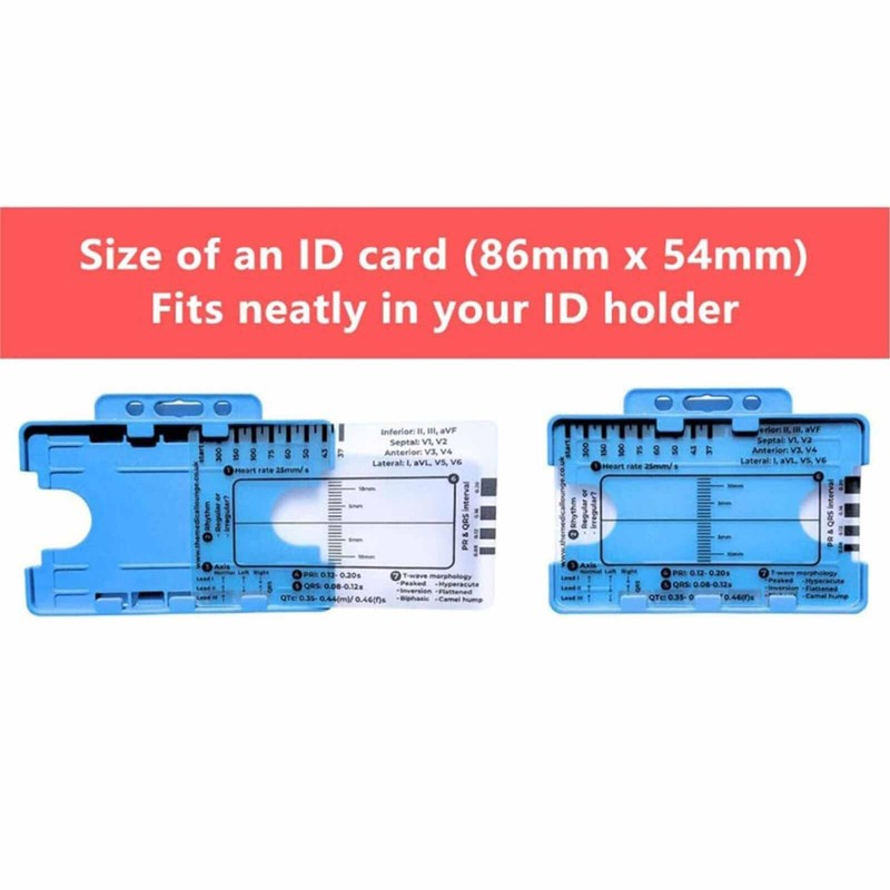 ECG RULER Pocketcard - Transparent EKG Calipers 7 Step Ruler