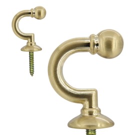 Arnorx Curtain Tie-Backs Hooks,Tassel Hooks,Window Drapery Tieback Hooks, Clothes, Coat, Hat and Towel Hooks, 2 PCS, Wall Mounted，Brushed Brass